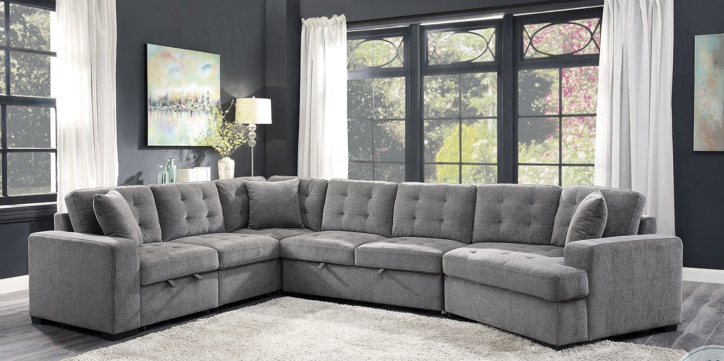 Logansport Grey Sectional with Pull out Bed 9401