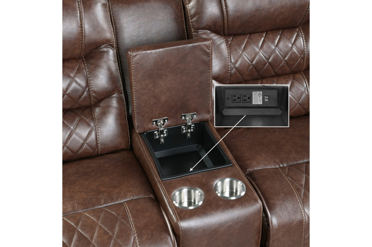 Putnam Brown POWER Reclining Sofa and Loveseat 9405