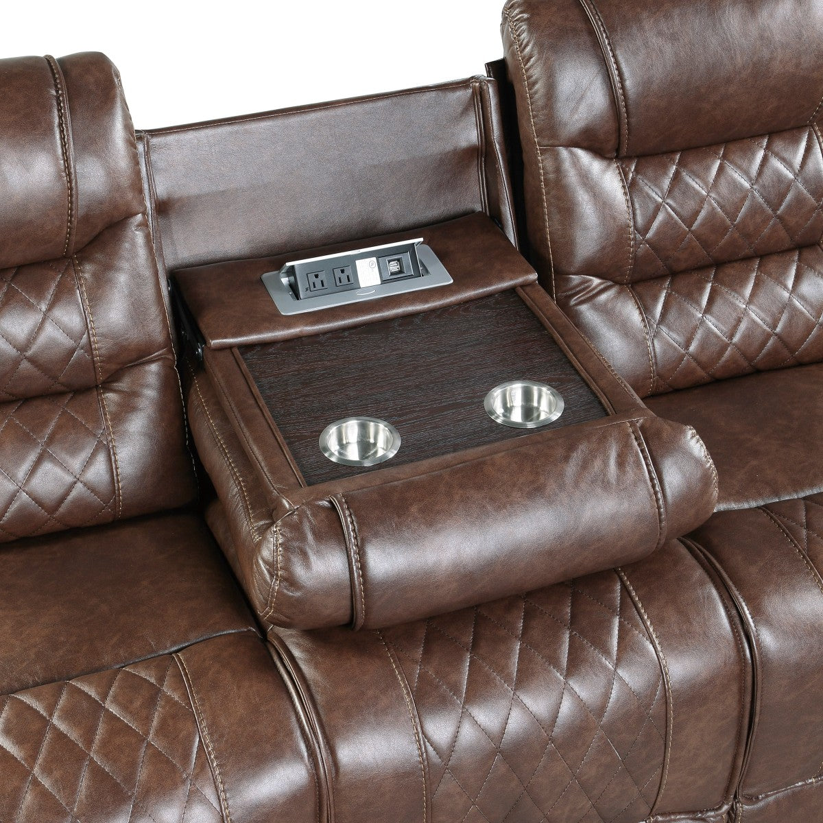 Putnam Brown POWER Reclining Sofa and Loveseat 9405