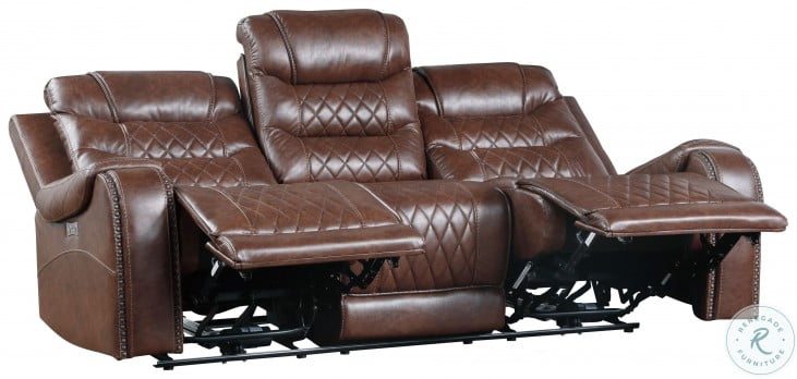Putnam Brown POWER Reclining Sofa and Loveseat 9405