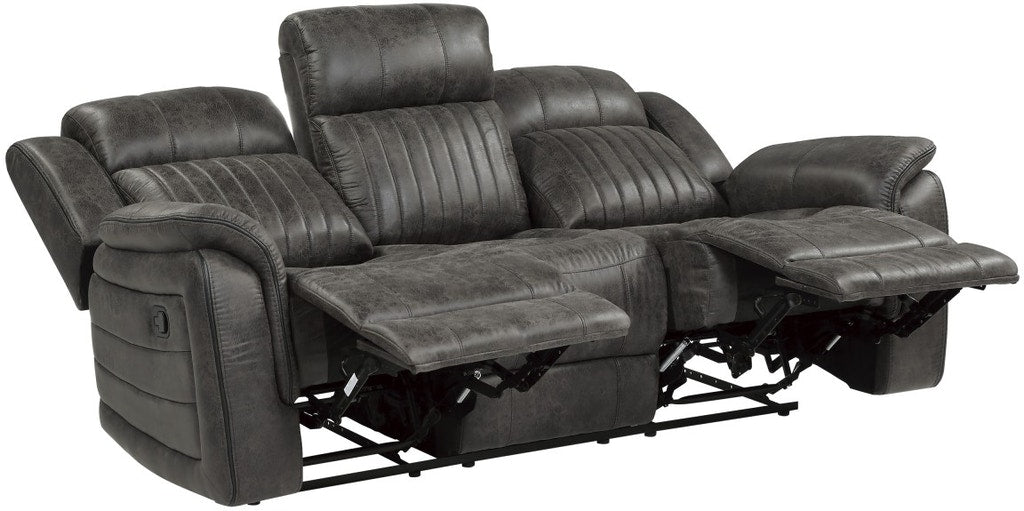 Centeroak Grey Reclining Sofa and Loveseat 9479