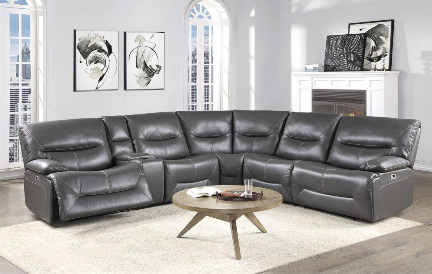 Dyersburg Grey POWER Reclining Sectional 9579