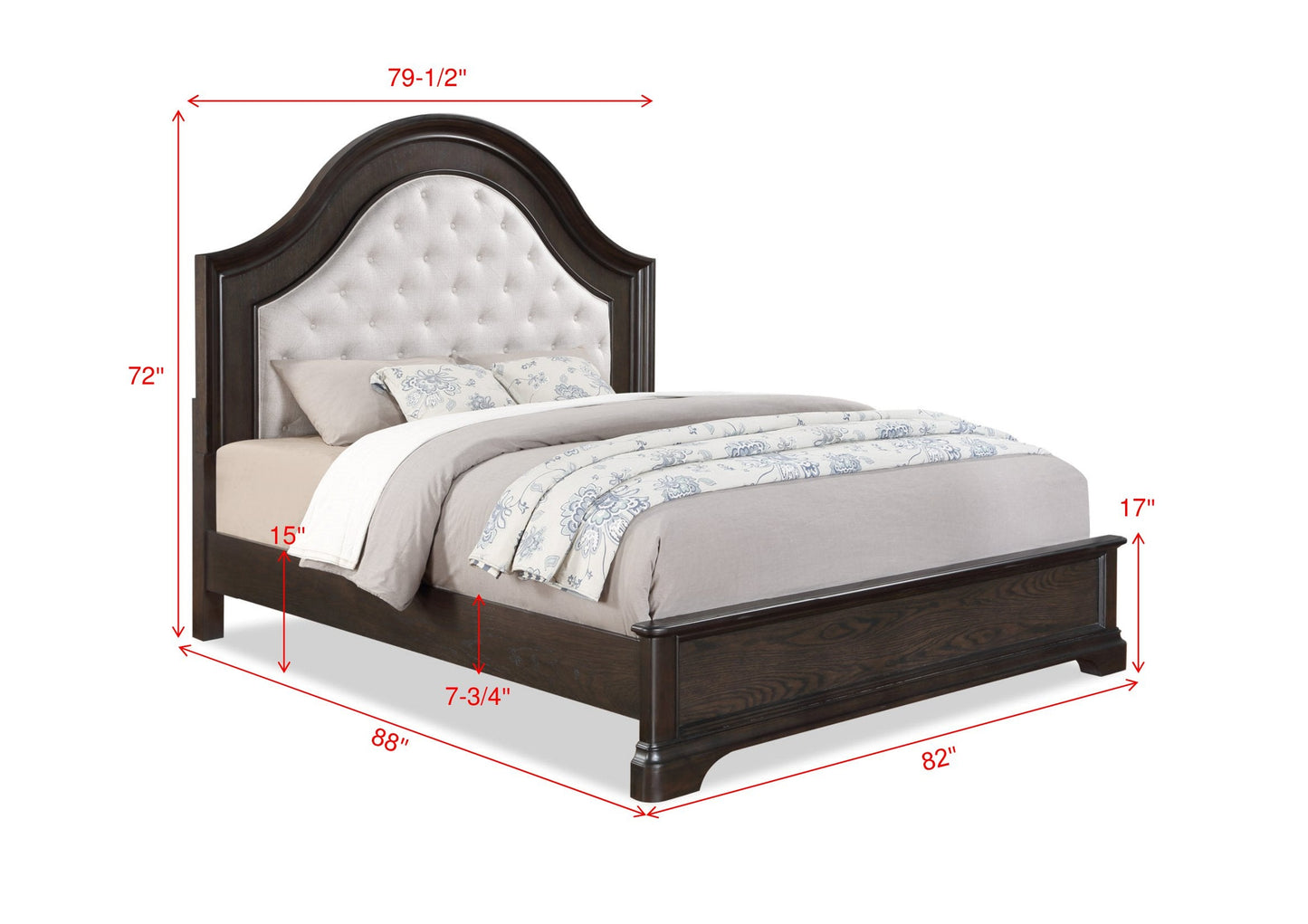 Duke Grayish Brown Upholstered Panel Bedroom Set B1620