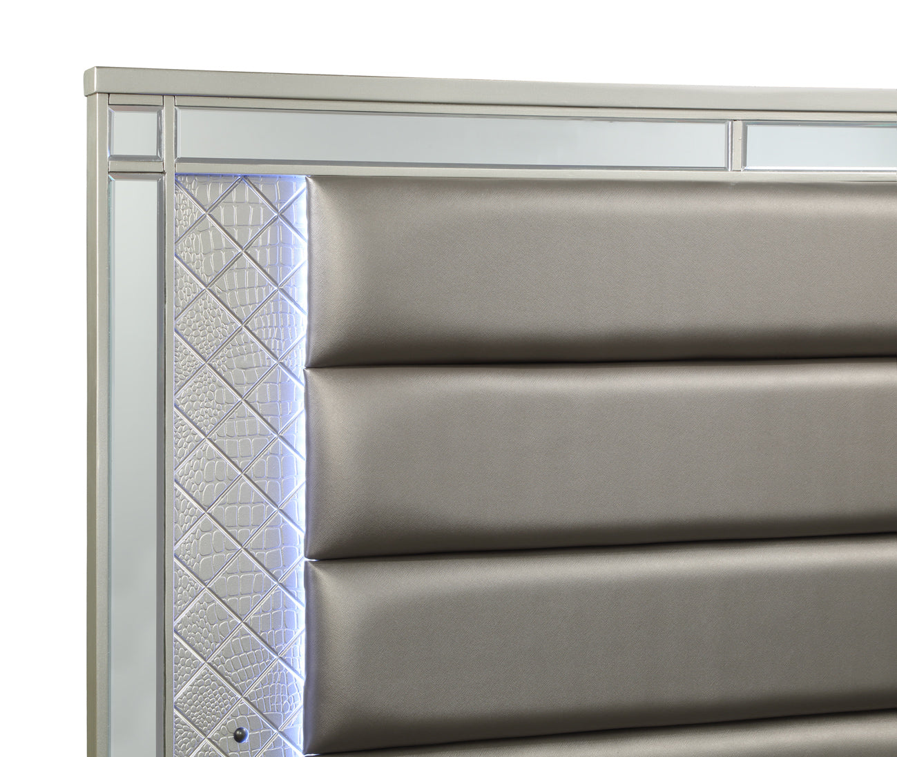 Cristian Champagne LED Upholstered Panel Bedroom Set B1680