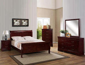 Louis Philip Cherry Twin Sleigh Bed