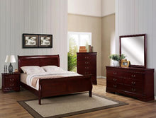 Load image into Gallery viewer, Louis Philip Cherry Queen Sleigh Bed