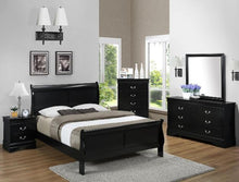 Load image into Gallery viewer, Louis Philip Black Queen Sleigh Bed