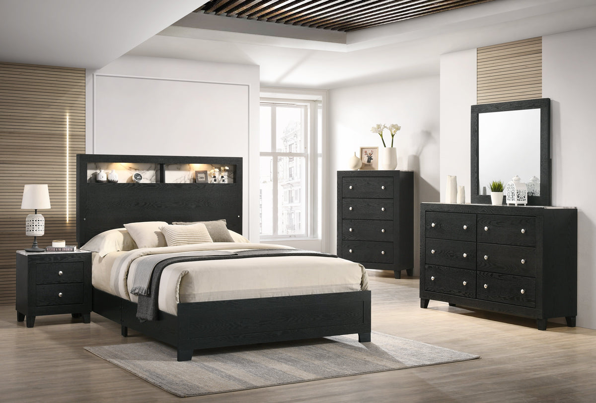 Cadence Black LED Panel Bedroom Set
B4510
