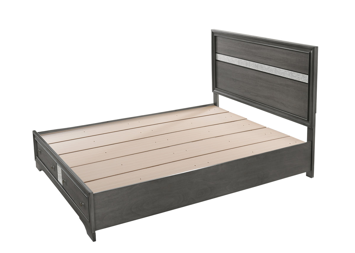 Regata Gray Storage Platform Bedroom Set | B4650 - Harwin Furniture