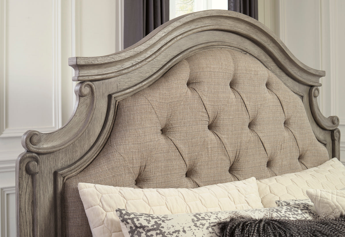 Lodenbay Antique Gray Upholstered Panel Bedroom Set
B751
