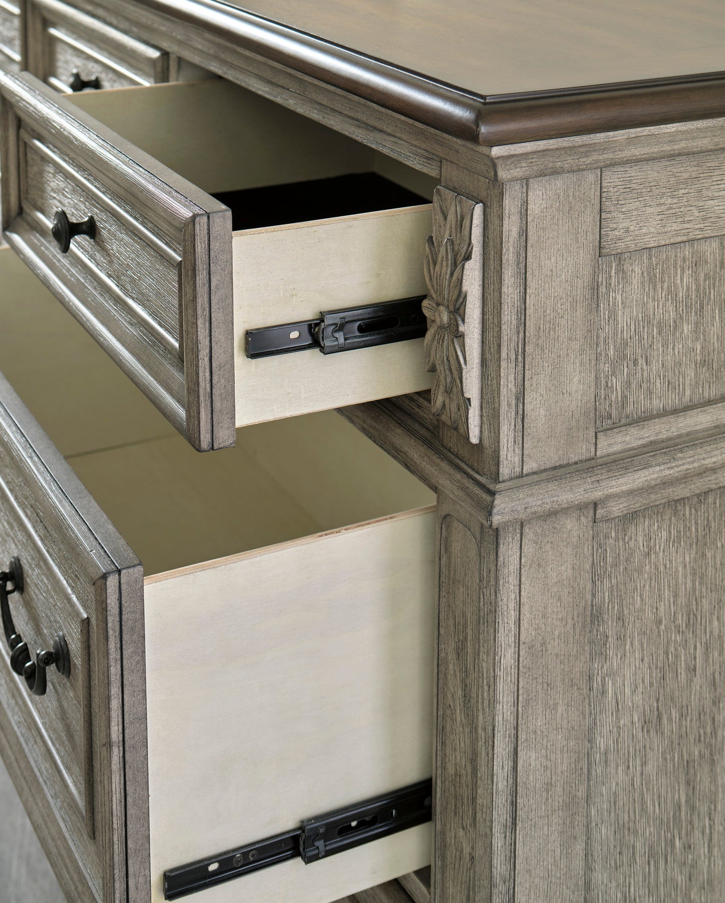 Lodenbay Antique Gray Upholstered Panel Bedroom Set
B751
