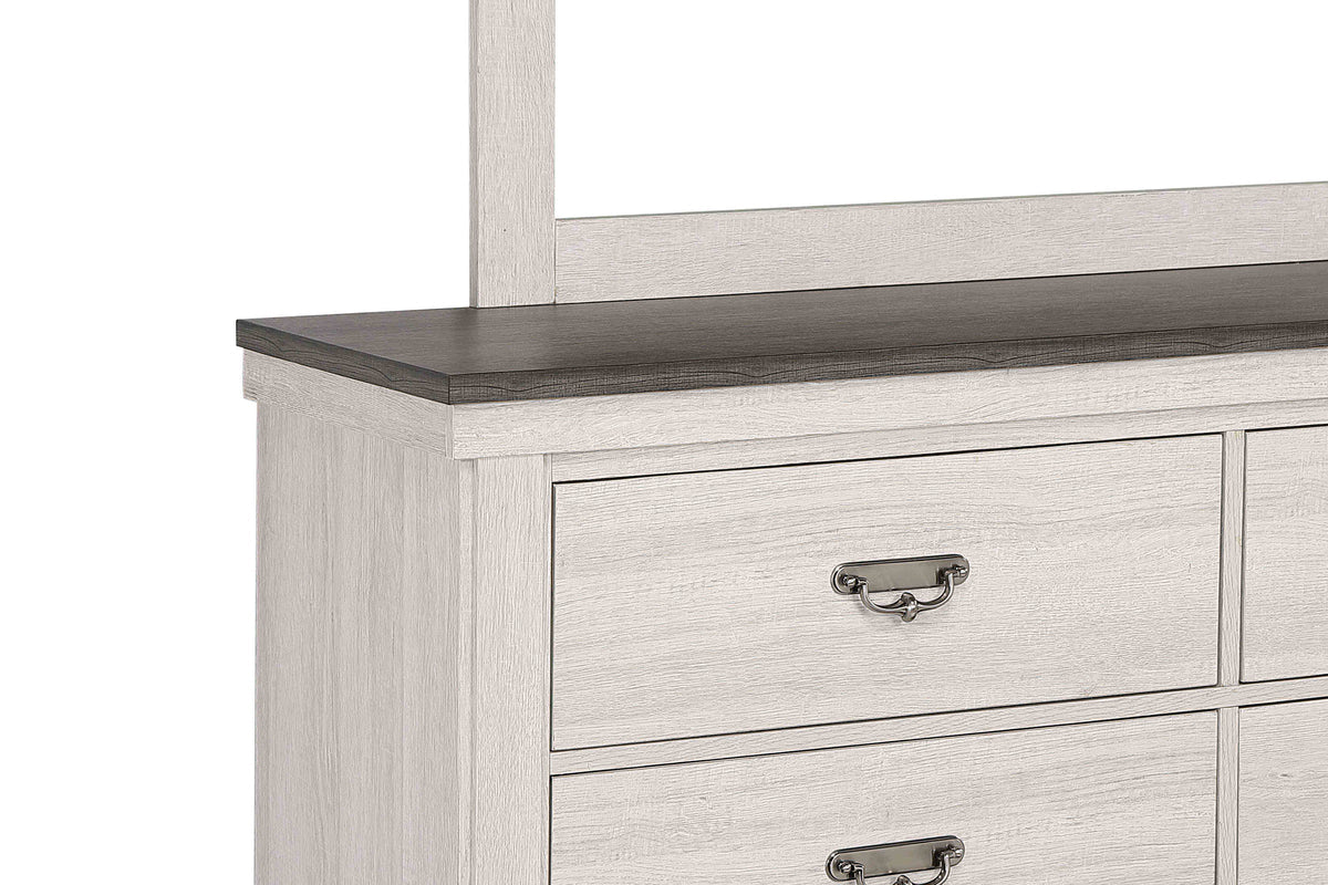 Leighton Cream/Brown Panel Bedroom Set B8180