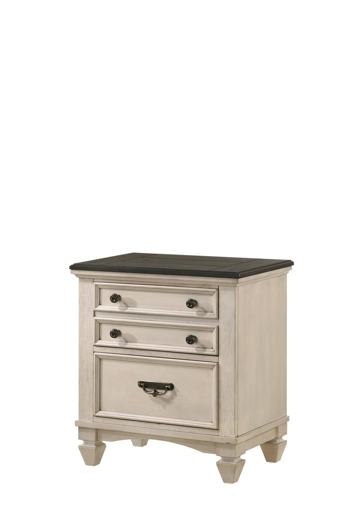 Sawyer Antique White/Brown Panel Bedroom Set | B9100