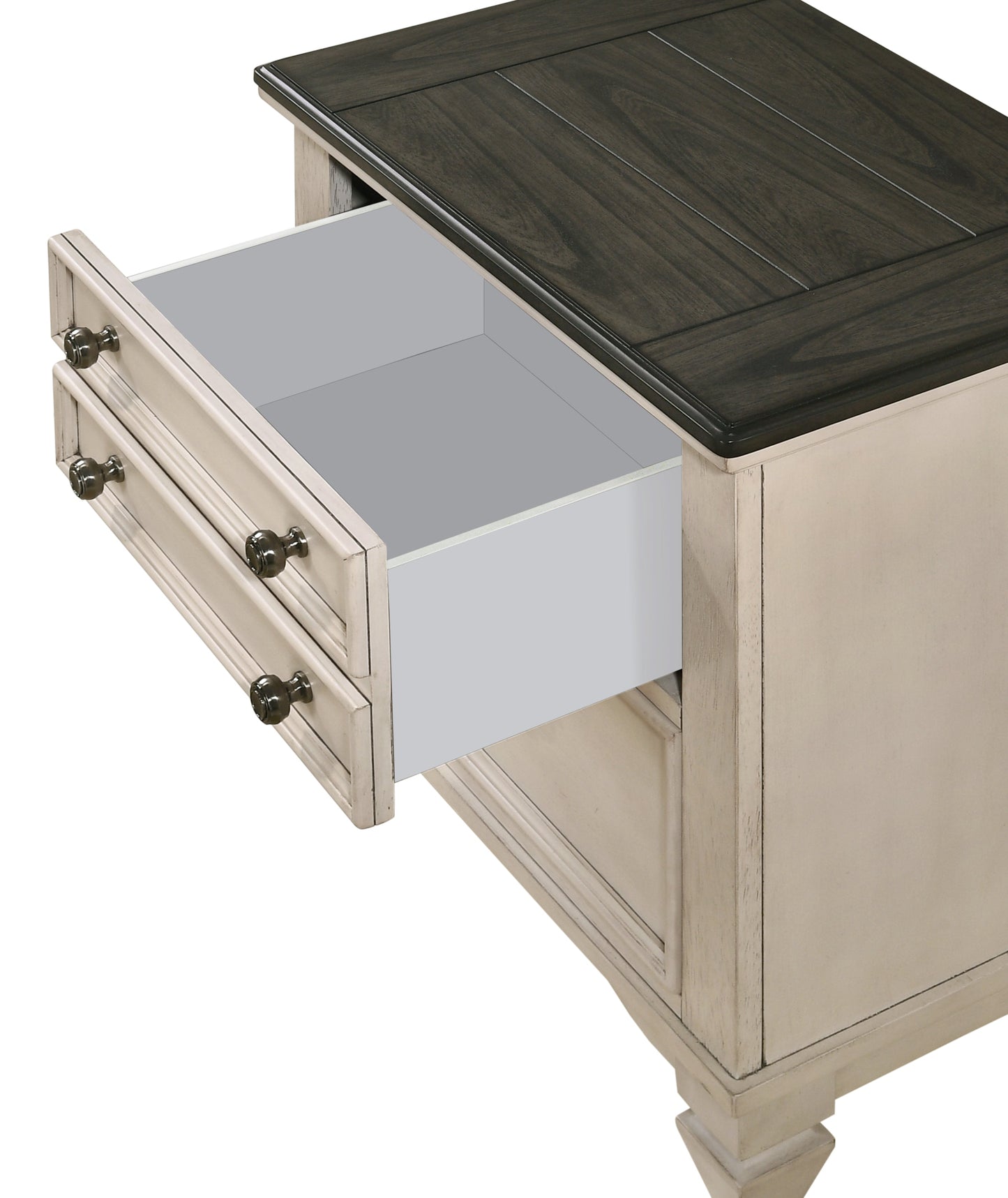 Sawyer Antique White/Brown Panel Bedroom Set | B9100