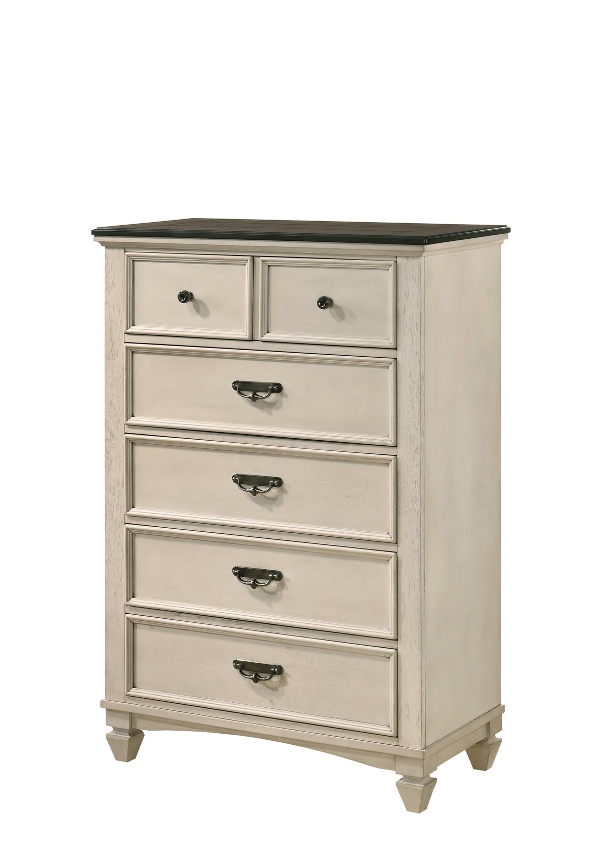 Sawyer Antique White/Brown Panel Bedroom Set | B9100