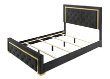 Load image into Gallery viewer, Pepe Black/Gold Panel Upholstered Bedroom Set

B9290