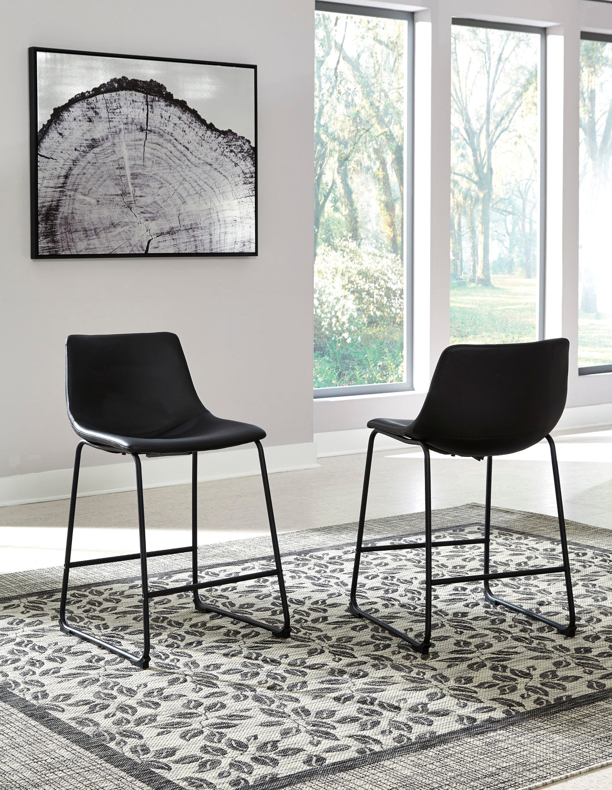 Centiar Black/White 5-Piece Counter Height Set | D372