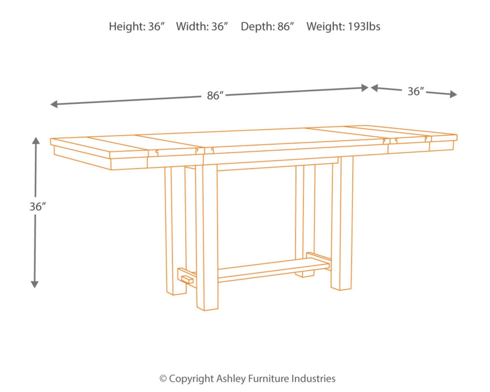 Moriville Grayish Brown Counter Height Set | D631