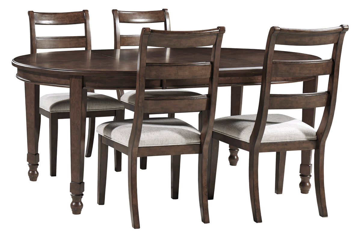 Adinton Reddish Brown 5pc Dining Room Set | D677