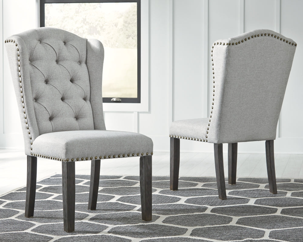 Jeanette Black-Linen 5pc Dining Room Set | D702