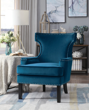 Load image into Gallery viewer, Lapis Blue Velvet Accent Chair 1190