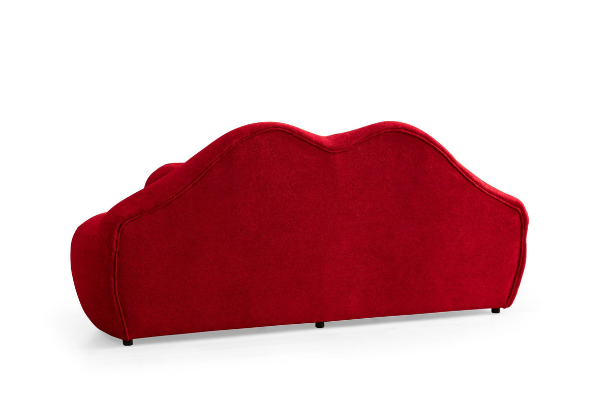 Lips Red Boucle Loveseat