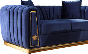 Royal Blue Velvet  Sofa & Loveseat