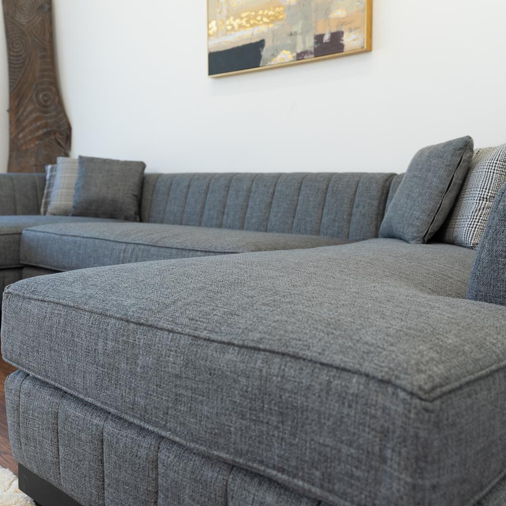 Grayson Linen Gray Double Chaise 141" Sectional