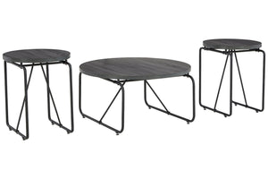 Garvine Charcoal/Black Coffee Table, Set of 3

T006