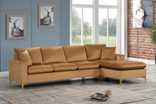 Load image into Gallery viewer, Amber Gold Velvet Reversible Sectional