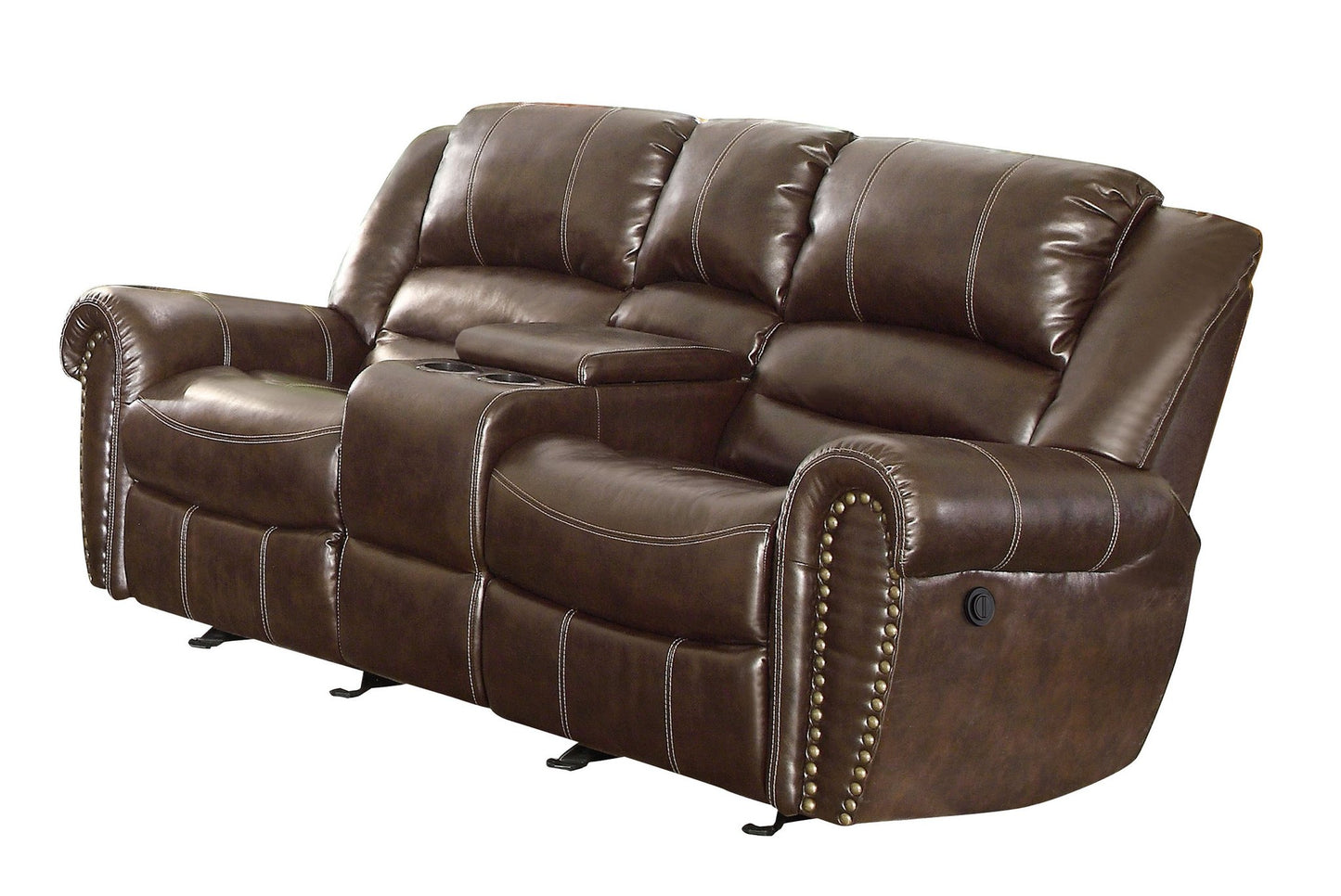 Center Hill Brown Reclining Sofa and Loveseat 9668