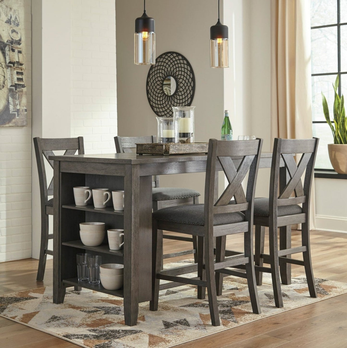 Caitbrook Gray 5-Piece Counter Height Set
D38813