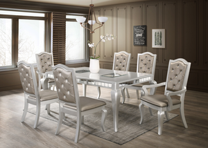 Calabella Silver Finish 7pc Dining Room Set