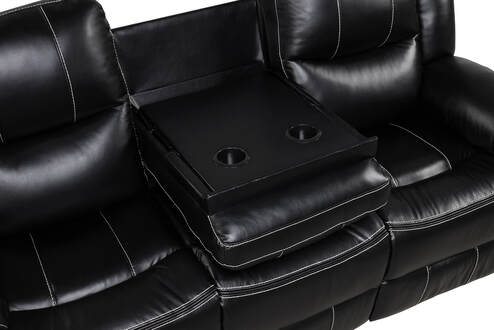 Carter Black PU 3pc Reclining Set