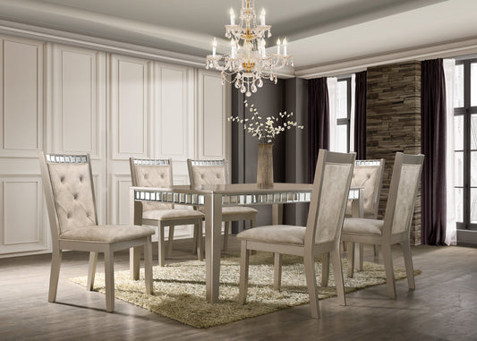 Clara Champagne 7pc Dining Room Set