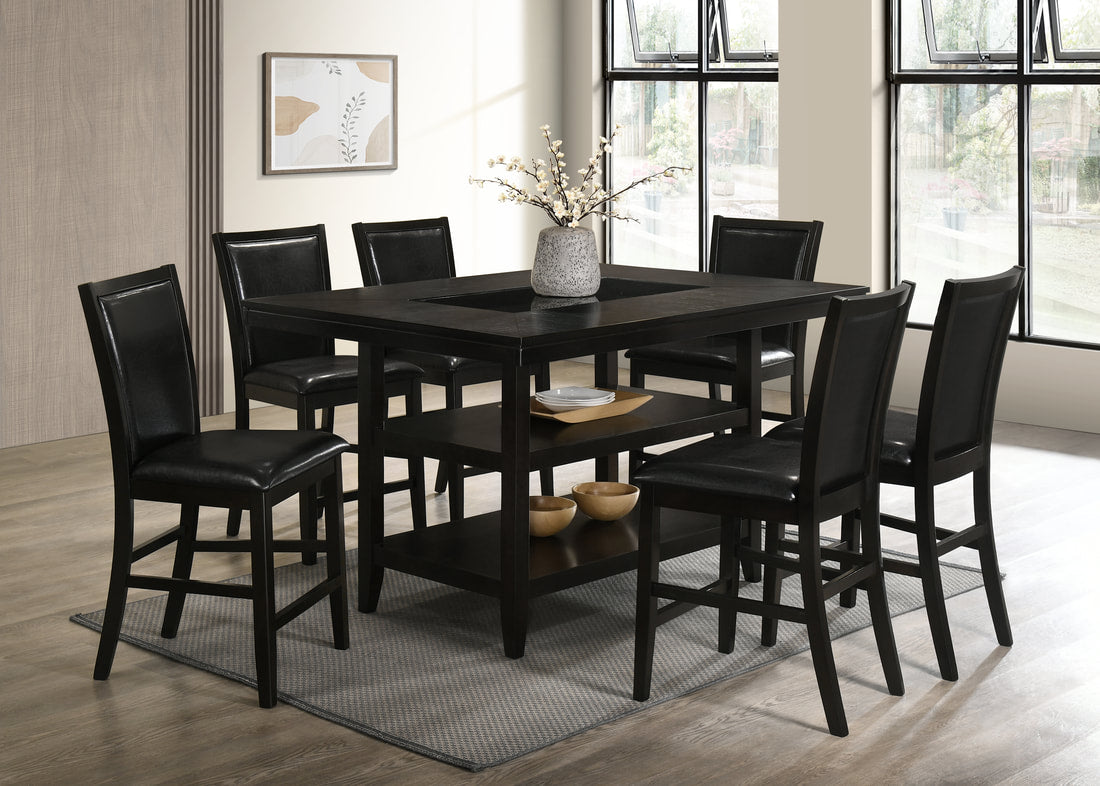 Condor Espresso/PU Black 7-Piece Counter Height Set