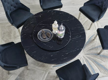 Load image into Gallery viewer, Unico Black/Grey Faux Marble Dining Set D605