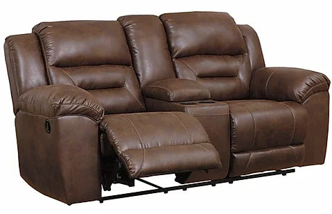 Stoneland Chocolate Reclining Sofa and Loveseat 39904