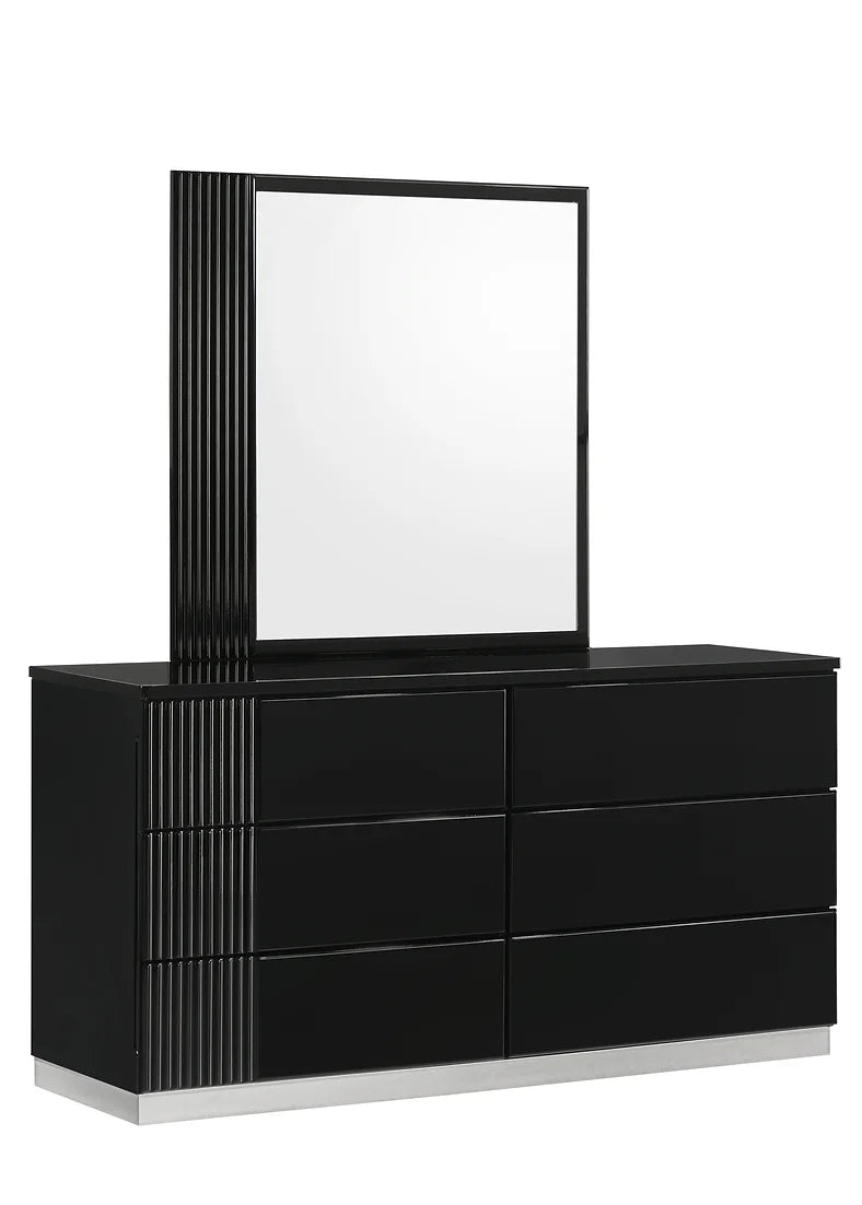 Modena Collection Black LED Italian Bedroom Set B77