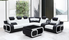 Load image into Gallery viewer, Tron White/Black Sectional with Coffee Table MI-2130