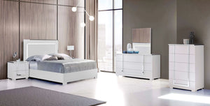 Antonella Collection White LED Italian Bedroom Set
