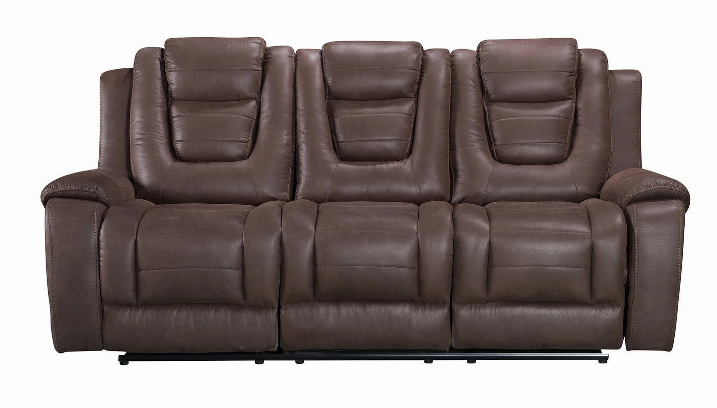 Galaxy Brown Fabric 3pc Reclining Set S9009