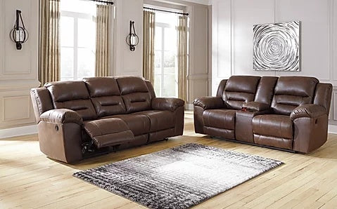 Stoneland Chocolate Reclining Sofa and Loveseat 39904
