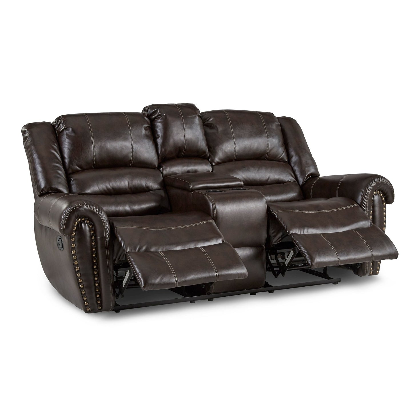 Center Hill Brown Reclining Sofa and Loveseat 9668
