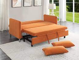 Greenway Orange Sofa With Pull-Out Bed 9406