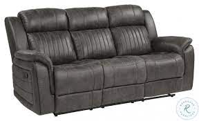 Centeroak Grey Reclining Sofa and Loveseat 9479