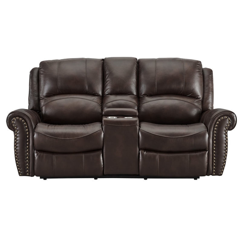 Italia Brown POWER/TOP GRAIN LEATHER 3pc Reclining Set