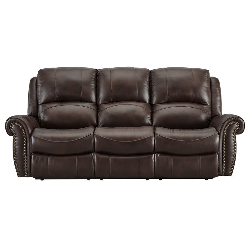 Italia Brown POWER/TOP GRAIN LEATHER 3pc Reclining Set