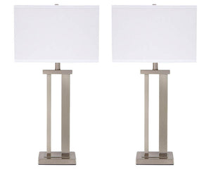 Aniela Silver Finish Table Lamp, (Set of 2)   L204054