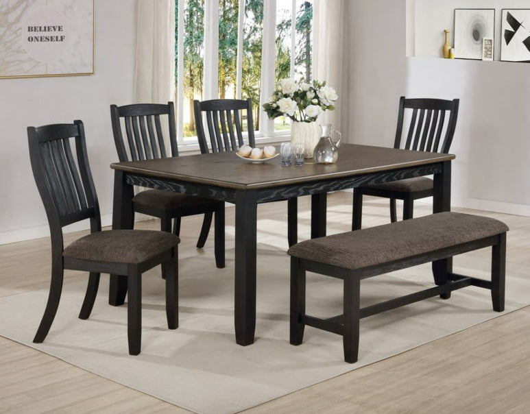 Jorie Black/Brown 6pc  Dining Room Set  2142
